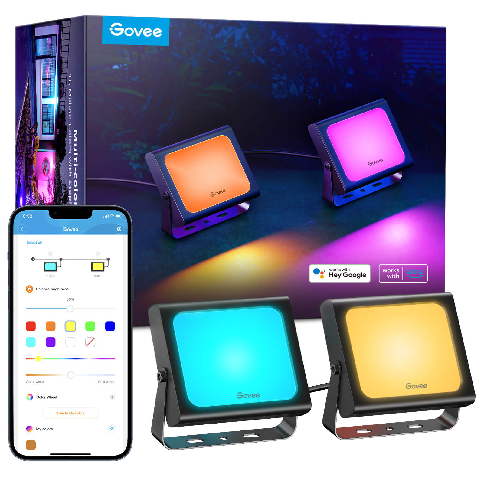 Refurbished RGBICWW LED Smart Flood Lights